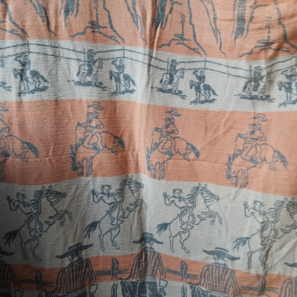 Beacon Western Themed Blanket in Blue and Orange - Picture 4 of 4